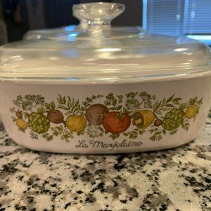 Vintage Corningware Spice of Life 2 Qt Square Casserole Dish